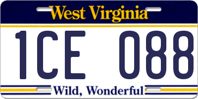 WV license plate 1CE088