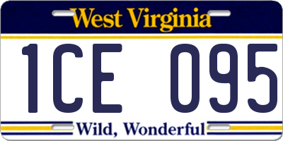 WV license plate 1CE095