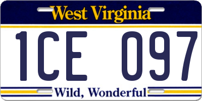 WV license plate 1CE097