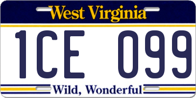 WV license plate 1CE099