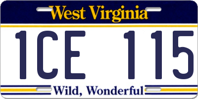 WV license plate 1CE115