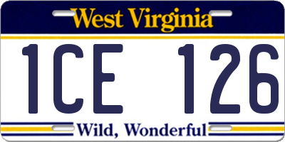 WV license plate 1CE126