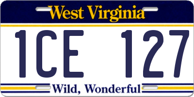 WV license plate 1CE127