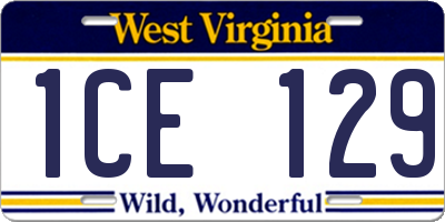 WV license plate 1CE129