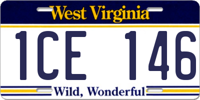WV license plate 1CE146