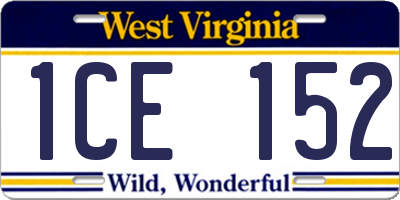 WV license plate 1CE152