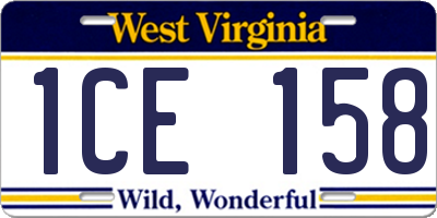 WV license plate 1CE158