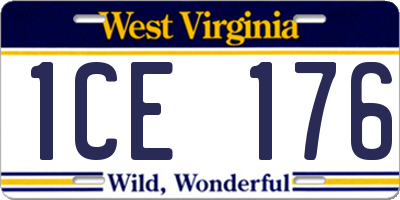 WV license plate 1CE176