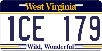 WV license plate 1CE179