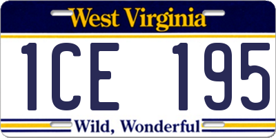 WV license plate 1CE195