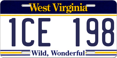 WV license plate 1CE198