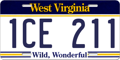 WV license plate 1CE211