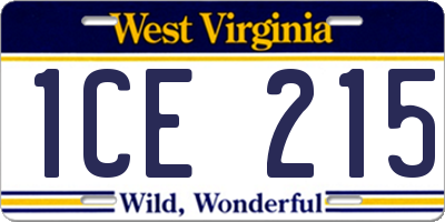 WV license plate 1CE215