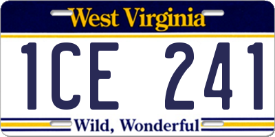 WV license plate 1CE241