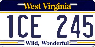 WV license plate 1CE245