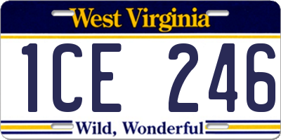 WV license plate 1CE246
