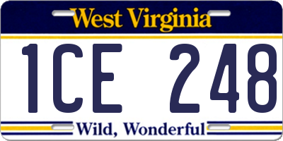 WV license plate 1CE248