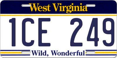 WV license plate 1CE249