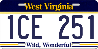 WV license plate 1CE251