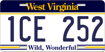 WV license plate 1CE252