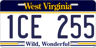 WV license plate 1CE255