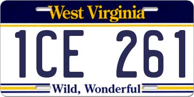 WV license plate 1CE261