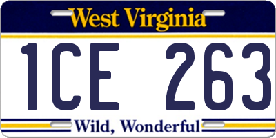 WV license plate 1CE263