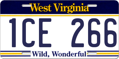 WV license plate 1CE266