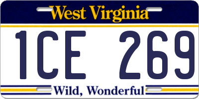 WV license plate 1CE269