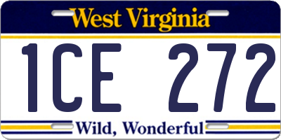 WV license plate 1CE272
