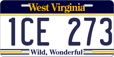 WV license plate 1CE273
