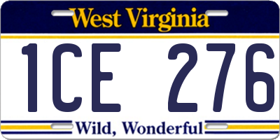 WV license plate 1CE276