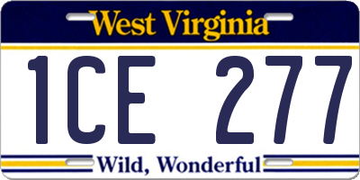 WV license plate 1CE277