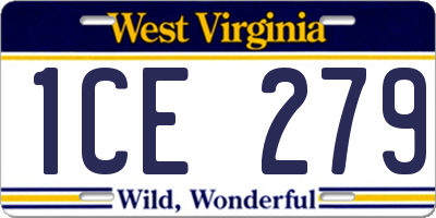 WV license plate 1CE279