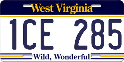 WV license plate 1CE285