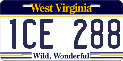 WV license plate 1CE288