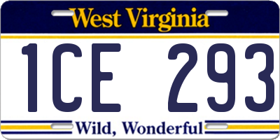 WV license plate 1CE293