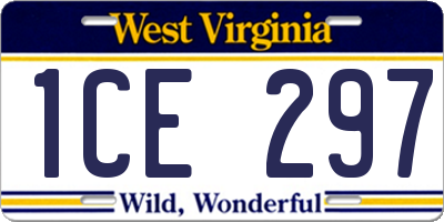 WV license plate 1CE297