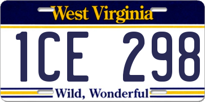 WV license plate 1CE298