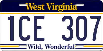 WV license plate 1CE307