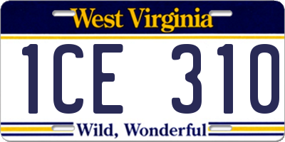 WV license plate 1CE310