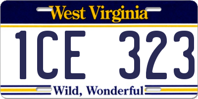 WV license plate 1CE323