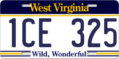 WV license plate 1CE325