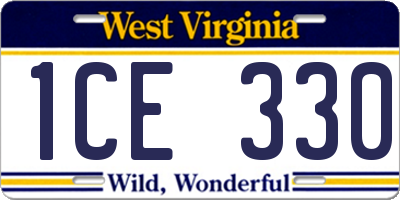 WV license plate 1CE330