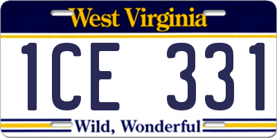 WV license plate 1CE331