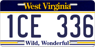 WV license plate 1CE336