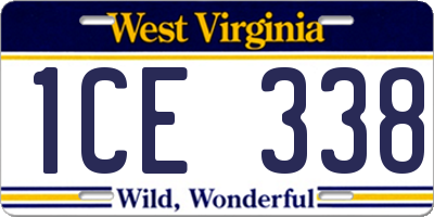 WV license plate 1CE338