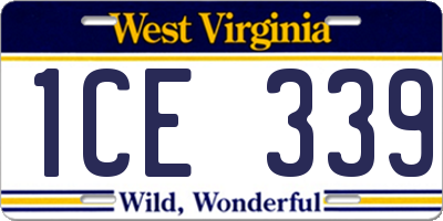 WV license plate 1CE339