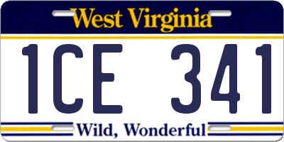 WV license plate 1CE341