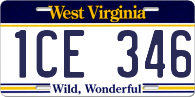 WV license plate 1CE346